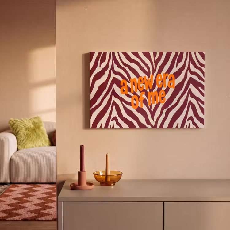 New era - Bordeaux - Zebraprint canvas 2cm klein -sfeer1