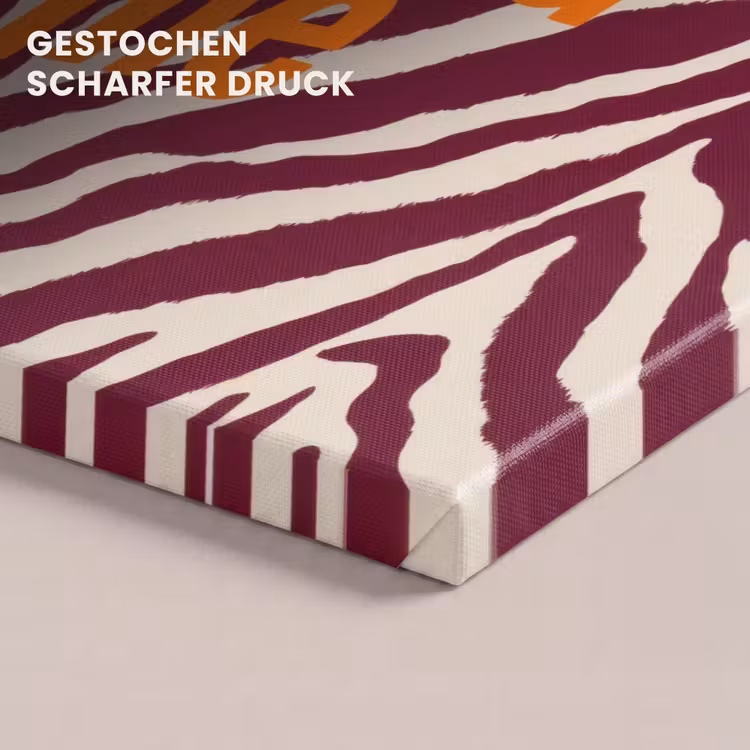 New era - Bordeaux - Zebraprint canvas 2cm klein -closeup_print_DE