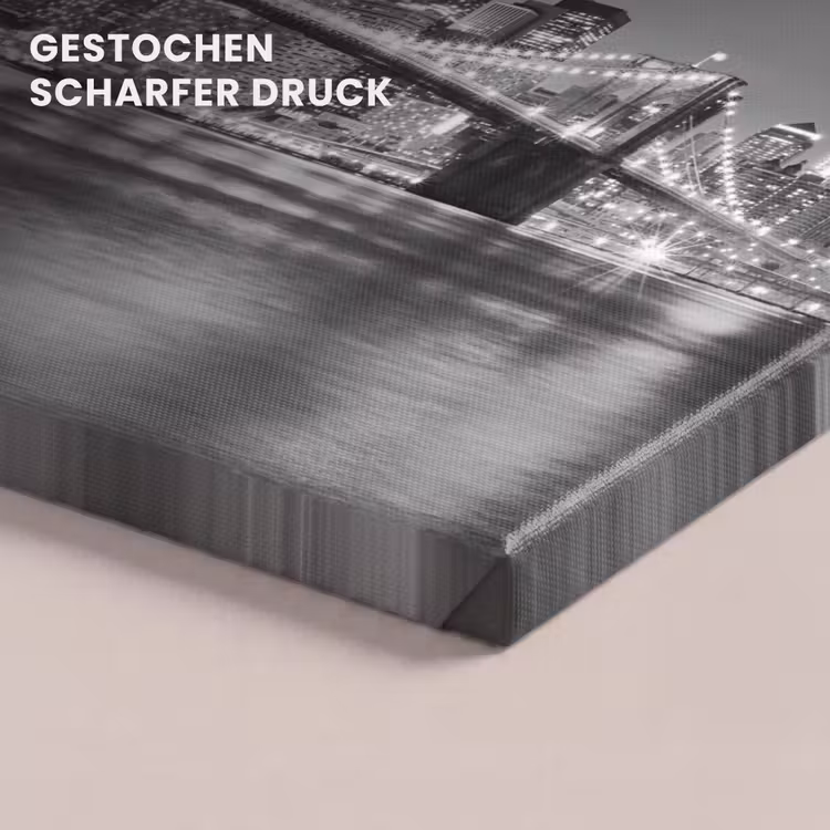 New York - Brug - Brooklyn - Zwart wit - Architectuur canvas 2cm klein -closeup_print_DE