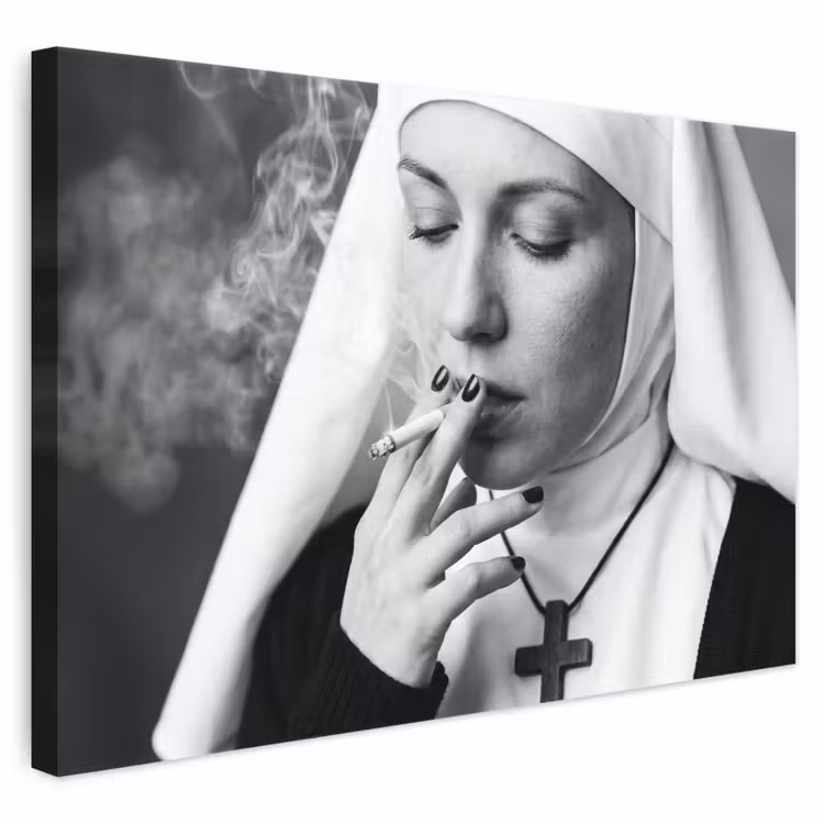 Non - Roken - Portret - Zwart - Wit - Rebels canvas 2cm klein -3d