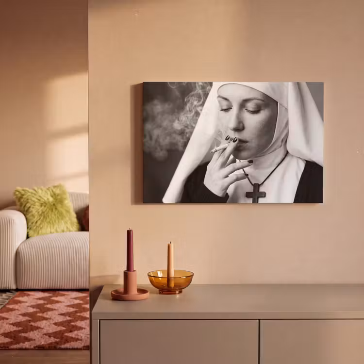 Non - Roken - Portret - Zwart - Wit - Rebels canvas 2cm klein -sfeer1