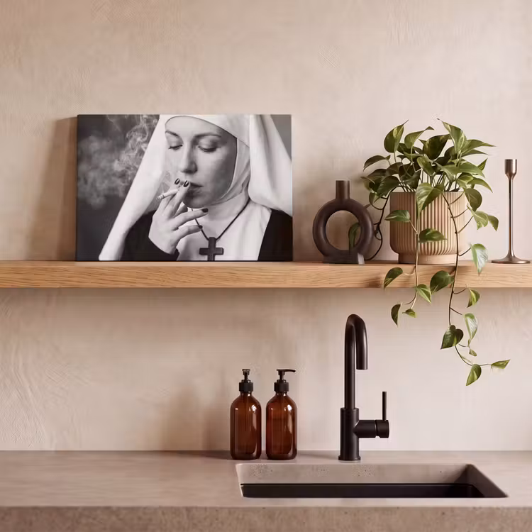 Non - Roken - Portret - Zwart - Wit - Rebels canvas 2cm klein -sfeer3