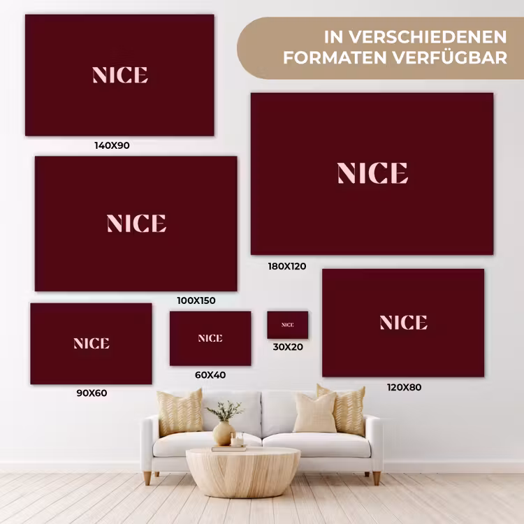 Nice - Bordeaux - Roze canvas 2cm klein -Xsfeer8_DE