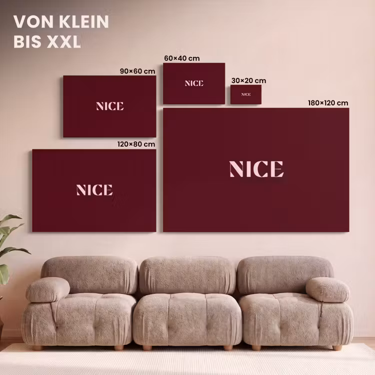 Nice - Bordeaux - Roze canvas 2cm klein -Xsfeer8_DE