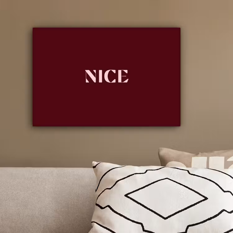 Nice - Bordeaux - Roze canvas 2cm klein -sfeer3