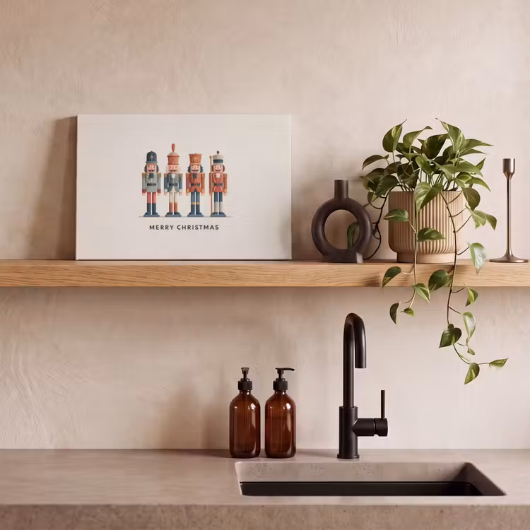 Notenkrakers - Minimalistisch - Kerst - Beige canvas 2cm klein -sfeer6