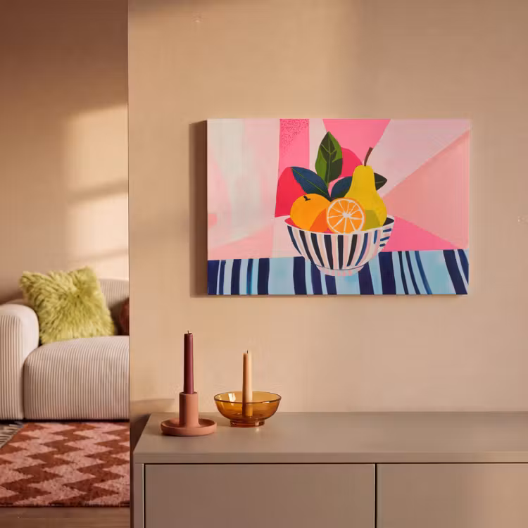 Fruit - Abstracte achtergrond - Roze canvas 2cm klein -sfeer1