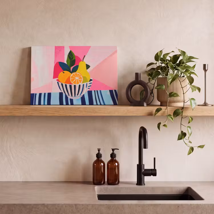 Fruit - Abstracte achtergrond - Roze canvas 2cm klein -sfeer6