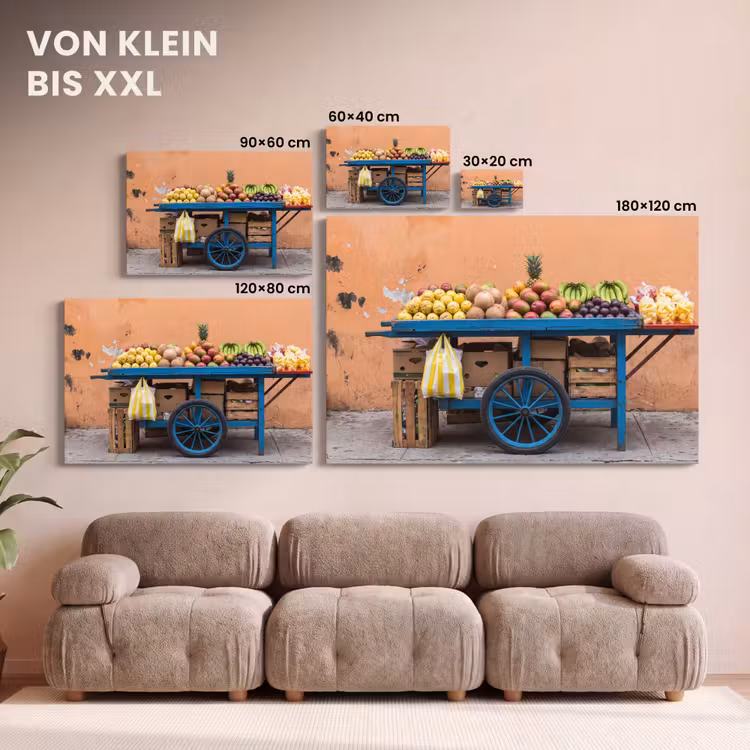 Leinwandbild - Obst – Kar – Straße - Fruit - Kar - Straat canvas 2cm klein
