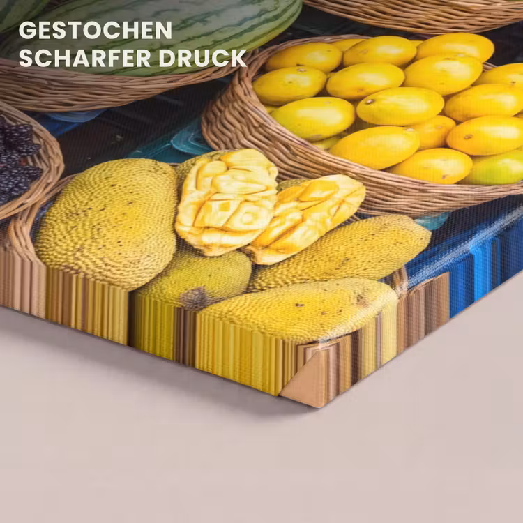 Leinwandbild - Obst – Markt – Bunt - Fruit - Markt - Kleurrijk canvas 2cm klein