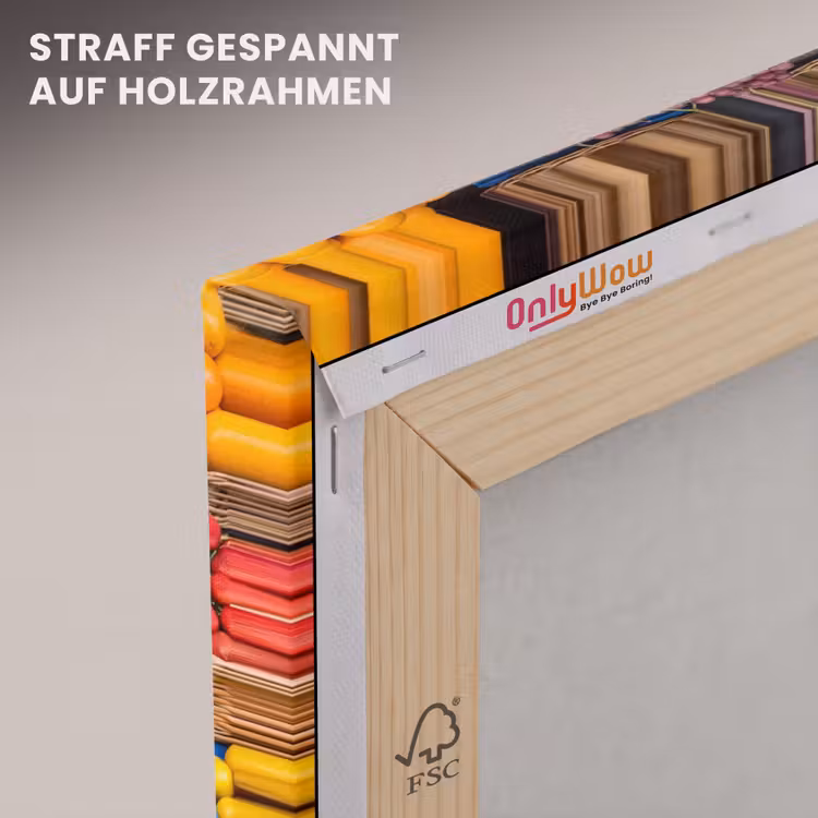Leinwandbild - Obst – Markt – Bunt - Fruit - Markt - Kleurrijk canvas 2cm klein