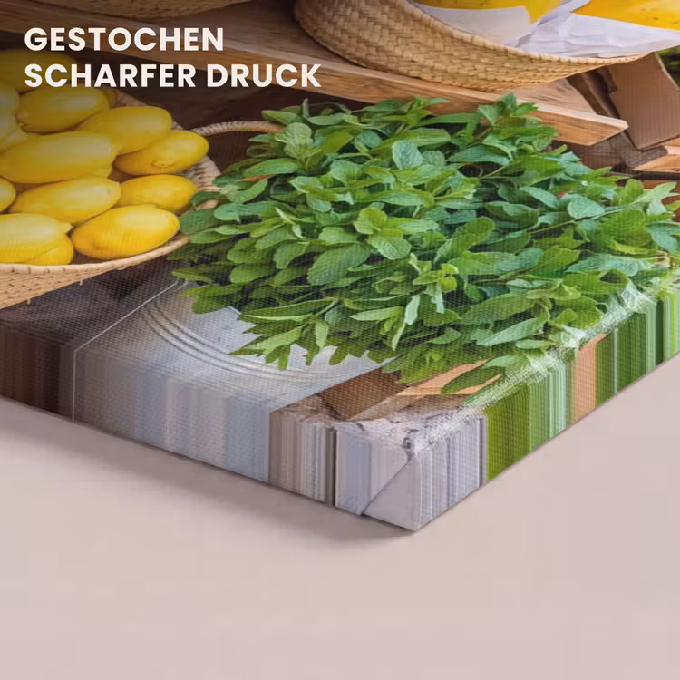 Leinwandbild - Obst – Markt – Frisch - Fruit - Markt - Vers canvas 2cm klein