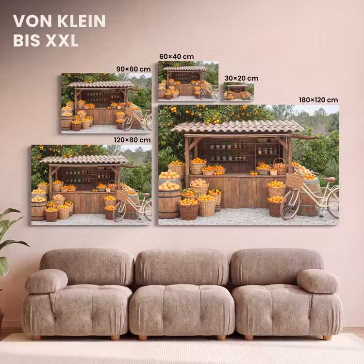 Leinwandbild - Obst – Markt – Ländlich - Fruit - Markt - Landelijk canvas 2cm klein