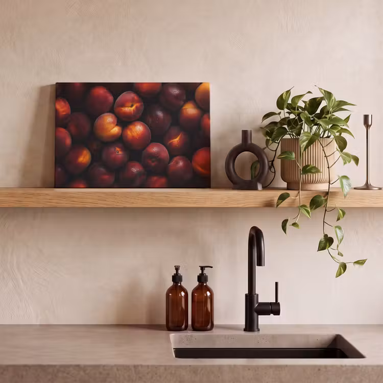 Fruit - Close up - Nectarines canvas 2cm klein -sfeer6