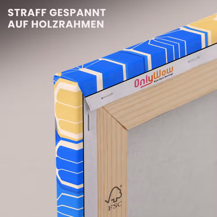 Fruit - Schijven - Patroon - Modern - Blauw - Geel canvas 2cm klein -uniquesellingpoint_afwerking-onlywow_DE