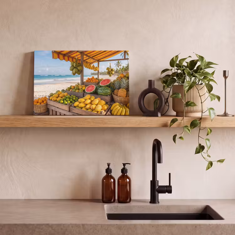 Leinwandbild - Obst – Strand – Tropisch - Fruit - Strand - Tropisch canvas 2cm klein