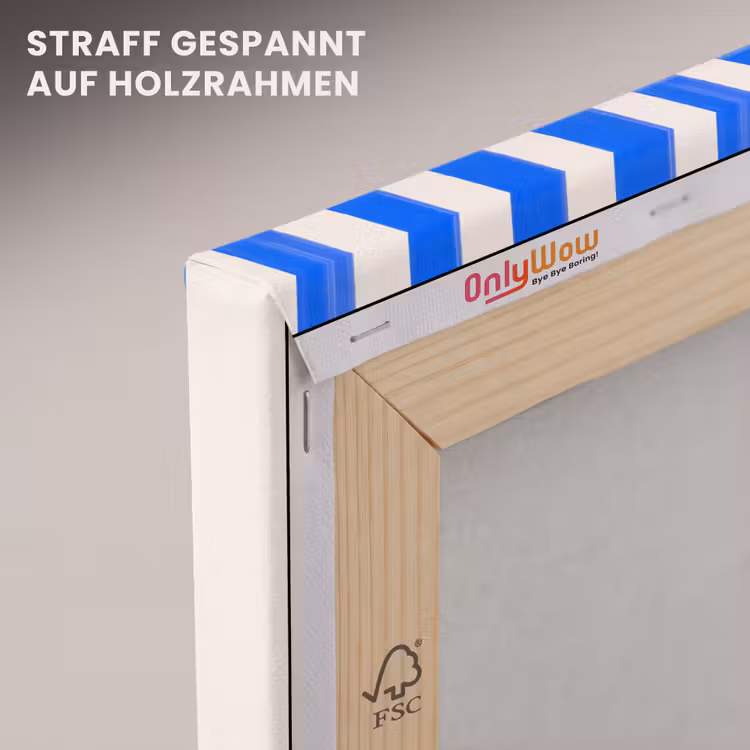 Fruit - Citroen - Zomer - Geel - Blauw canvas 2cm klein -uniquesellingpoint_afwerking-onlywow_DE