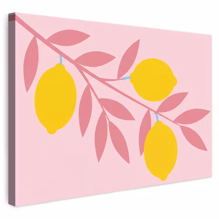 Fruit - Tak - Natuur - Abstract - Roze canvas 2cm klein -3d