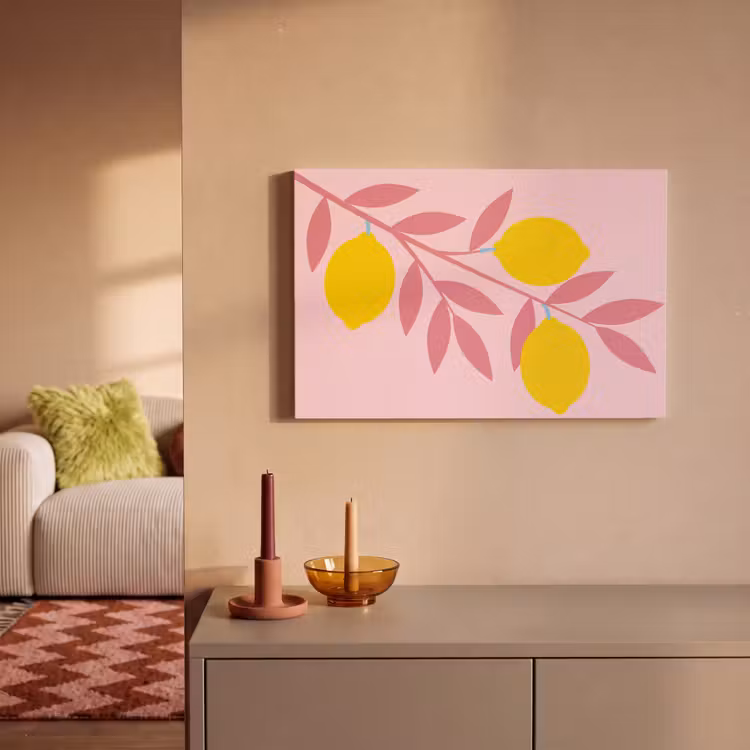 Fruit - Tak - Natuur - Abstract - Roze canvas 2cm klein -sfeer1