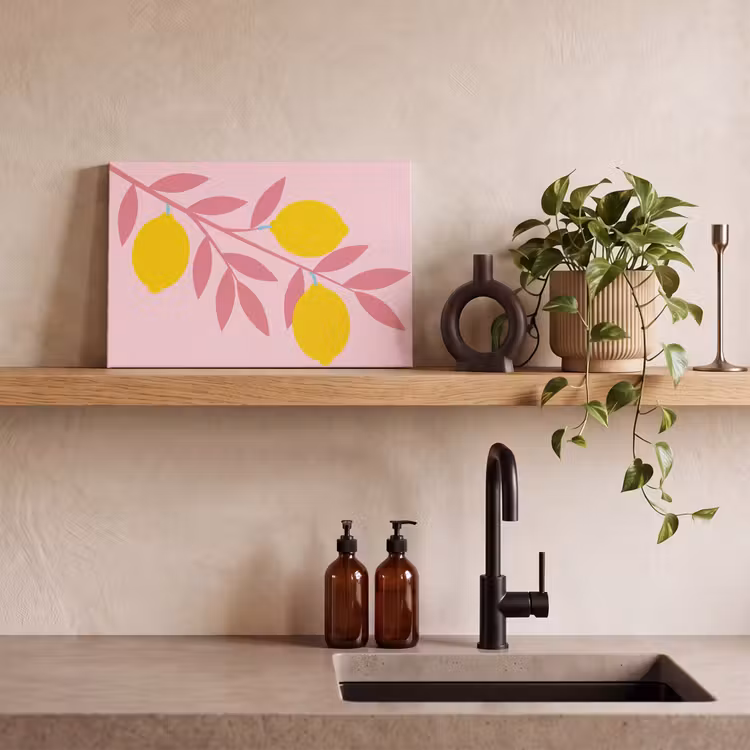 Fruit - Tak - Natuur - Abstract - Roze canvas 2cm klein -sfeer3