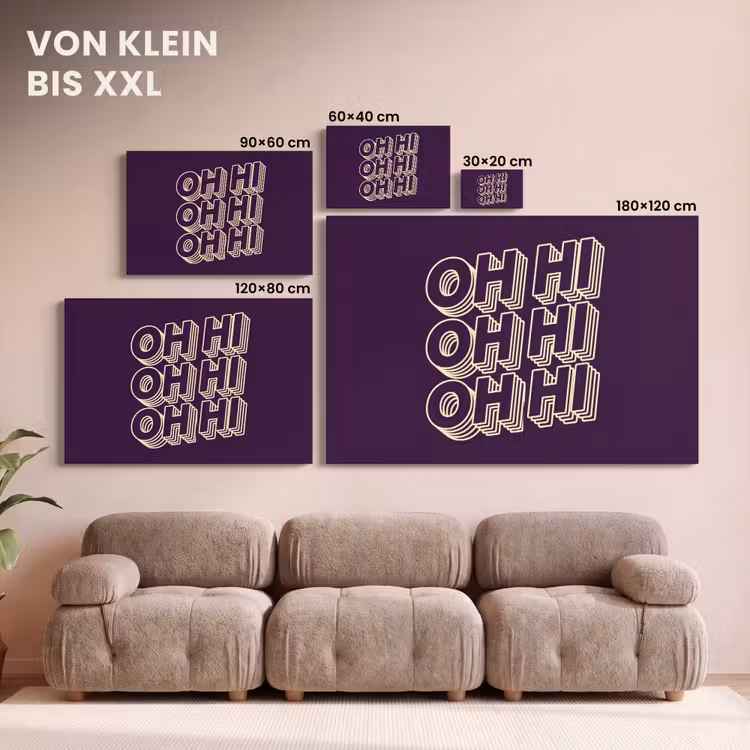 Oh hi - Paars - 3D canvas 2cm klein -Xsfeer8_DE