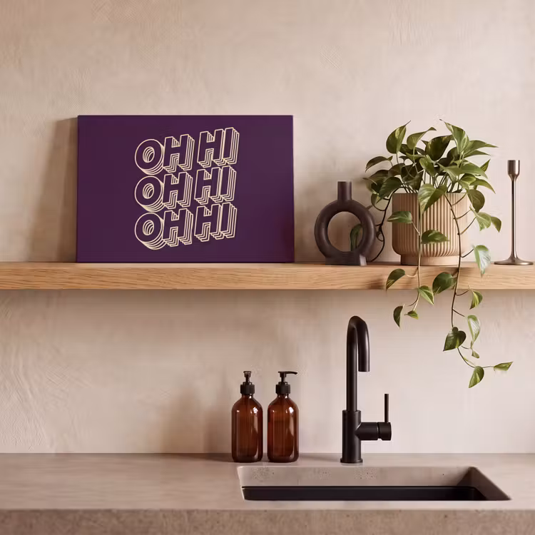 Oh hi - Paars - 3D canvas 2cm klein -sfeer3