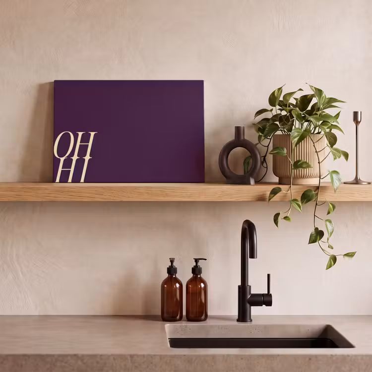 Oh hi - Paars - Cursief canvas 2cm klein -uniquesellingpoint_afwerking-onlywow_DE