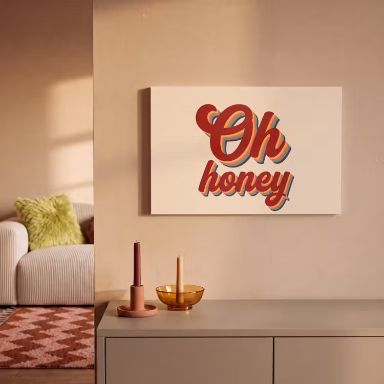 Oh honey - Rood - Schaduw canvas 2cm klein -sfeer1