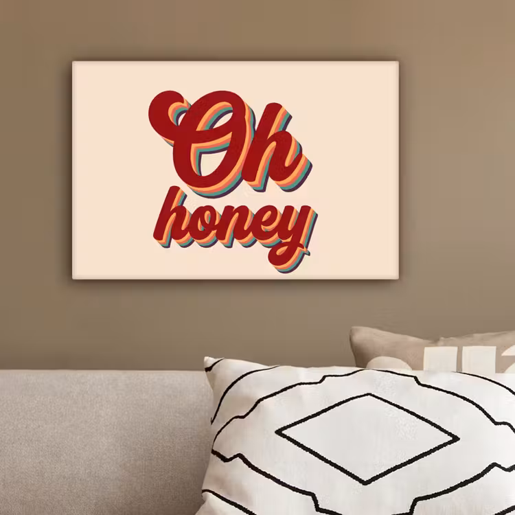 Oh honey - Rood - Schaduw canvas 2cm klein -sfeer3