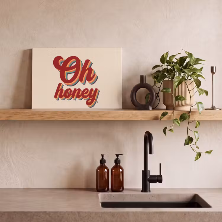 Oh honey - Rood - Schaduw canvas 2cm klein -uniquesellingpoint_afwerking-onlywow_DE