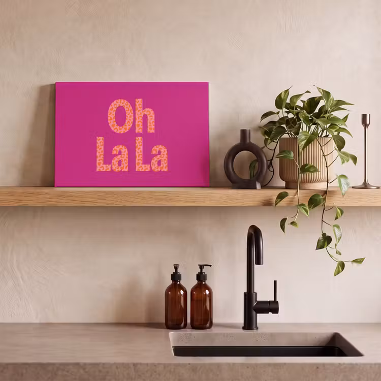 Oh la la - Luipaardprint - Roze canvas 2cm klein -uniquesellingpoint_afwerking-onlywow_DE