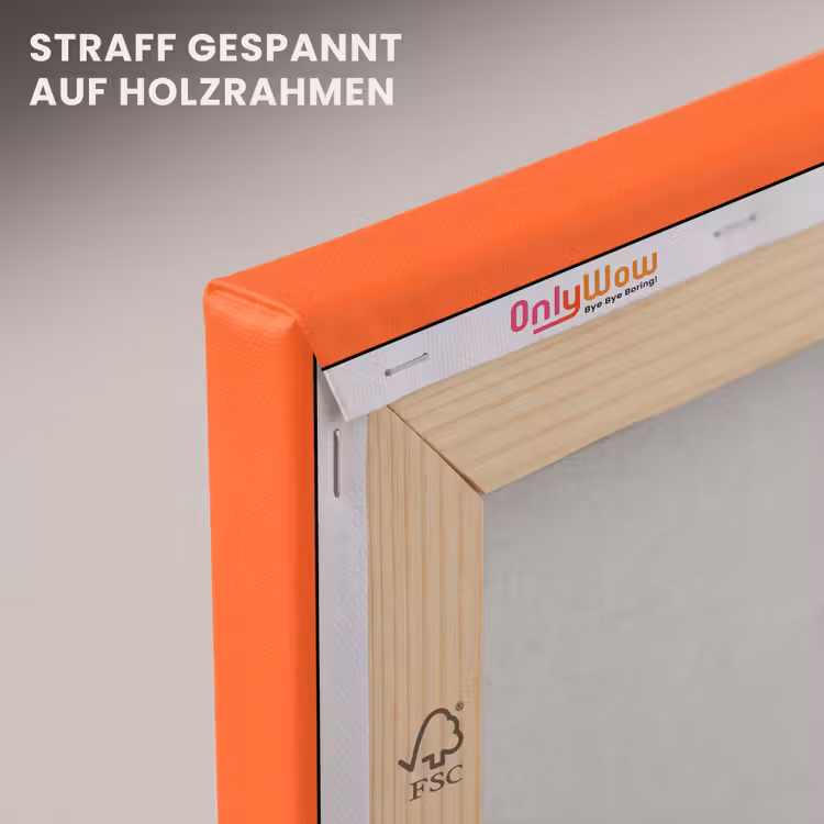 Oh la la - Oranje - Roze - Scheeflettertype canvas 2cm klein -uniquesellingpoint_afwerking-onlywow_DE