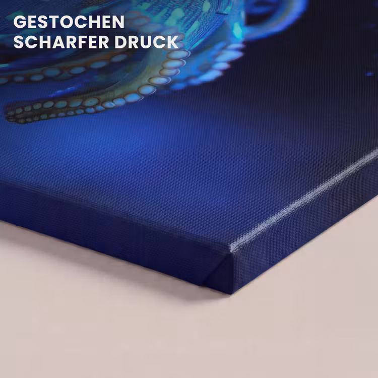 Octopus - Stippen - Blauw - Zee canvas 2cm klein -uniquesellingpoint_afwerking-onlywow_DE
