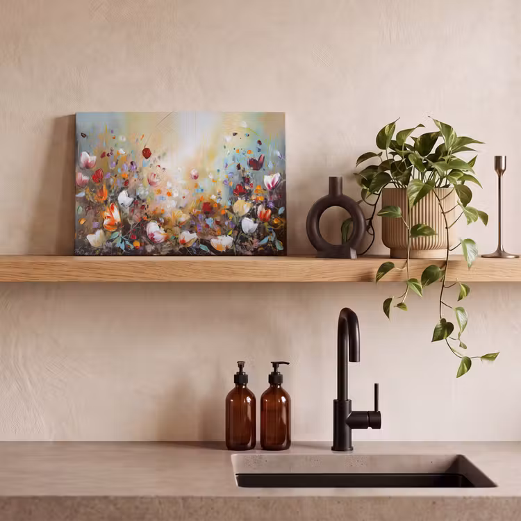 Olieverf - Bloemen - Kleurrijk - Natuur canvas 2cm klein -sfeer3