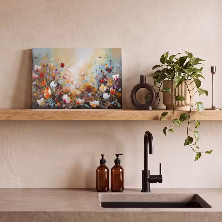 Olieverf - Bloemen - Kleurrijk - Natuur canvas 2cm klein -sfeer3