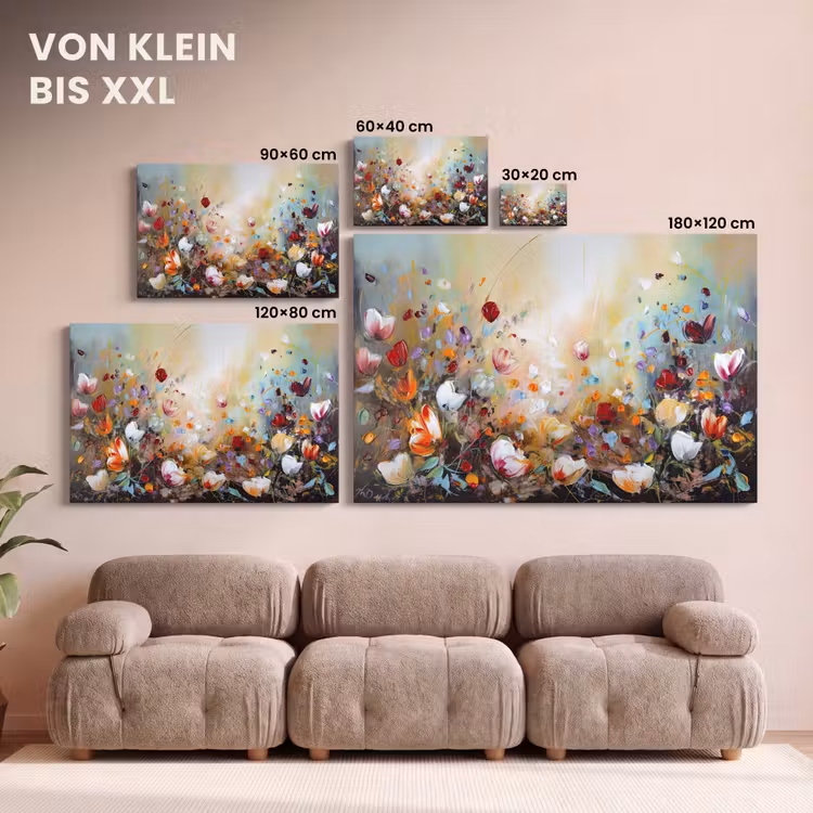 Olieverf - Bloemen - Kleurrijk - Natuur canvas 2cm klein -Xsfeer8_DE