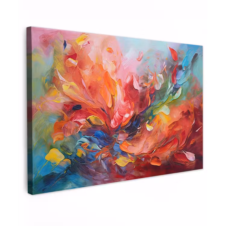 Olieverf - Kunst - Abstract - Kleurrijk canvas 2cm klein -z3d