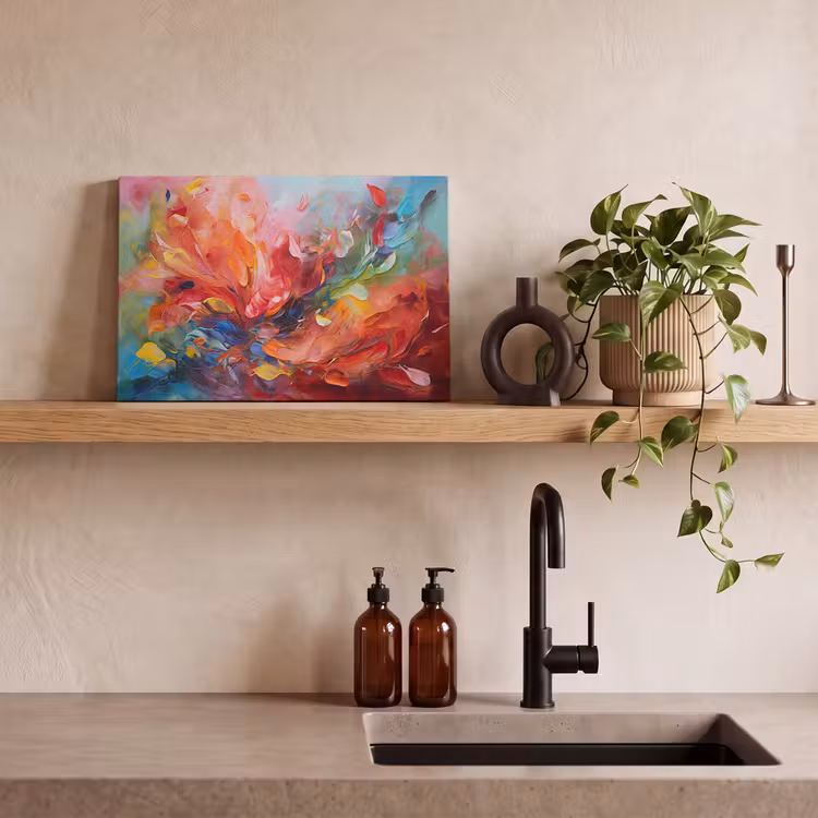 Olieverf - Kunst - Abstract - Kleurrijk canvas 2cm klein -sfeer3