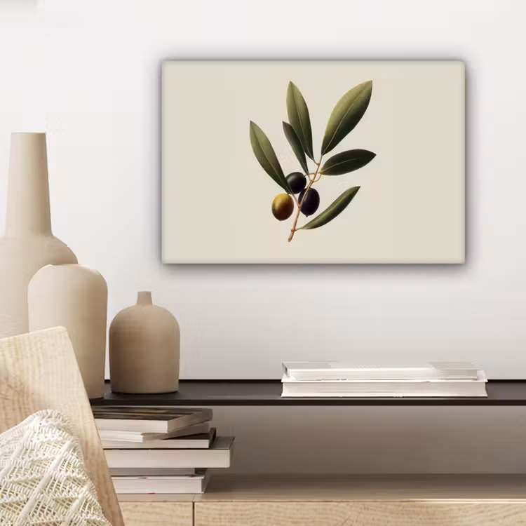 Olijftak - Donkergroen - Olijven canvas 2cm klein -closeup_print_DE