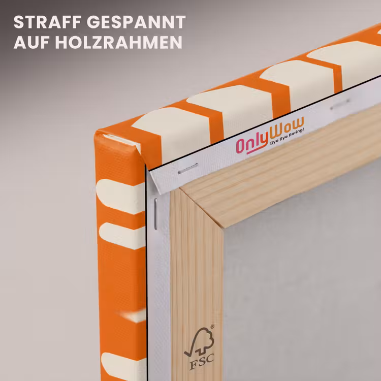 Oranje - Organische vormen - Wit canvas 2cm klein 34 -uniquesellingpoint_afwerking-onlywow_DE