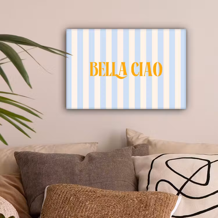 Oranje - Blauw - Strepen - Bella ciao canvas 2cm klein -sfeer1