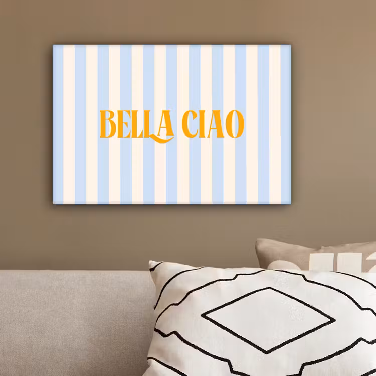 Oranje - Blauw - Strepen - Bella ciao canvas 2cm klein -sfeer3