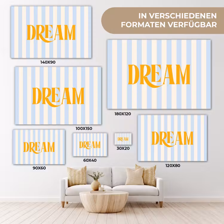 Oranje - Blauw - Strepen - Dream canvas 2cm klein -Xsfeer8_DE