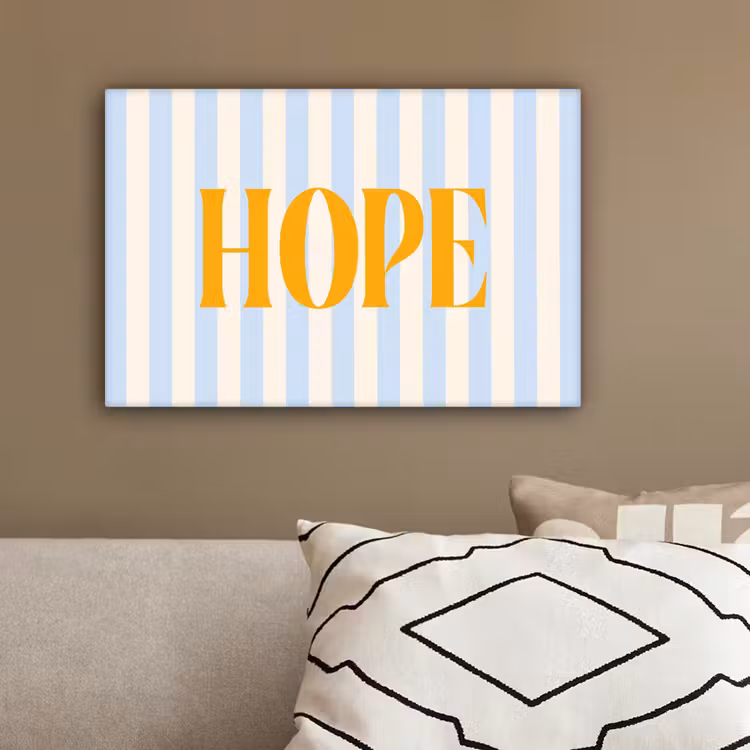 Oranje - Blauw - Strepen - Hope canvas 2cm klein -sfeer3