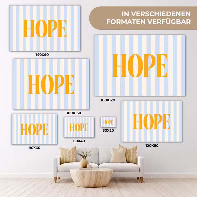 Oranje - Blauw - Strepen - Hope canvas 2cm klein -Xsfeer8_DE