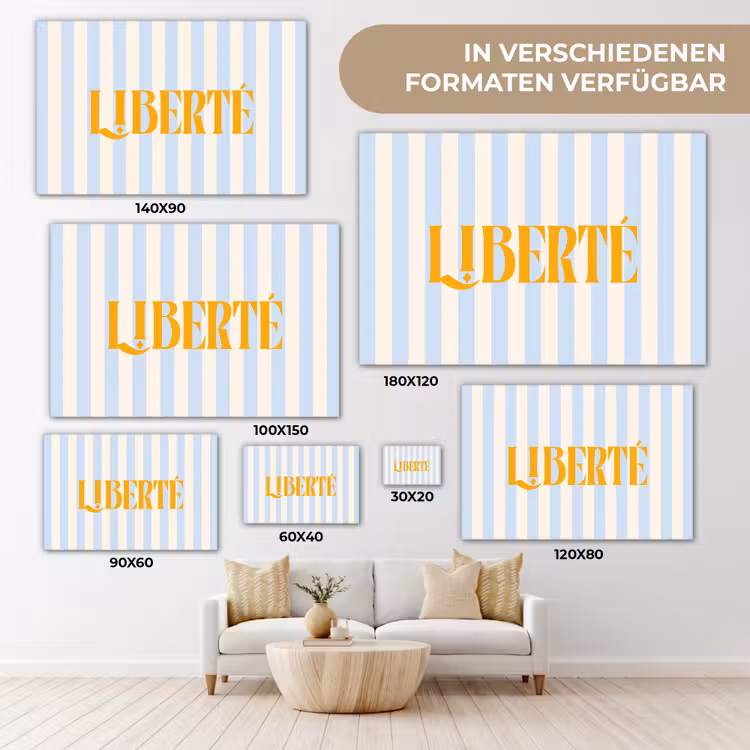 Oranje - Blauw - Strepen - Liberté canvas 2cm klein -Xsfeer8_DE