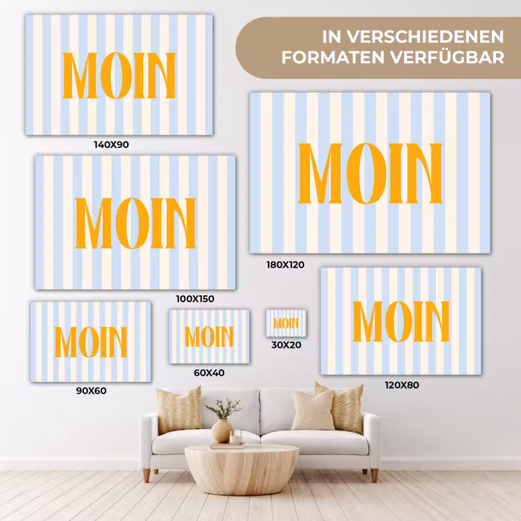Oranje - Blauw - Strepen - Moin canvas 2cm klein -Xsfeer8_DE