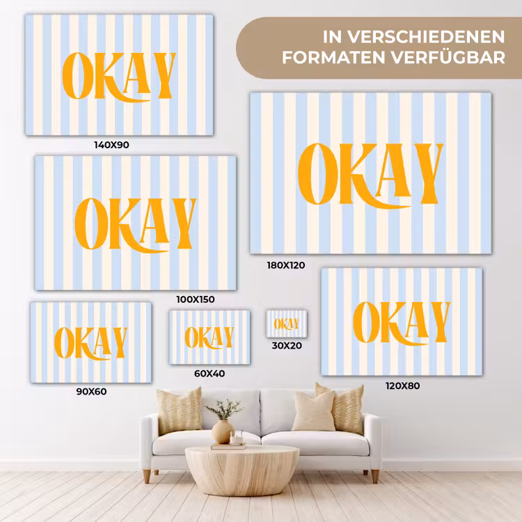 Oranje - Blauw - Strepen - Okay canvas 2cm klein -Xsfeer8_DE