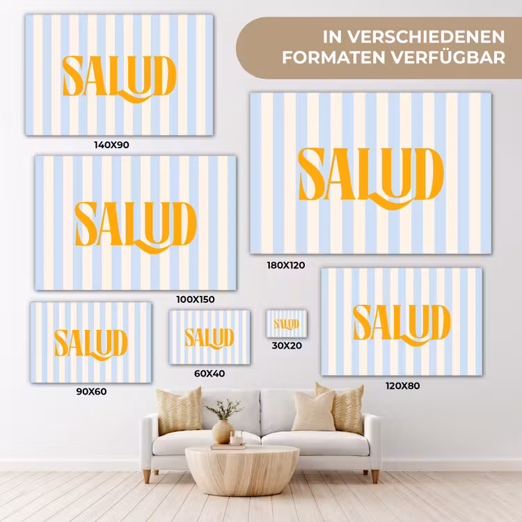 Oranje - Blauw - Strepen - Salud canvas 2cm klein -Xsfeer8_DE