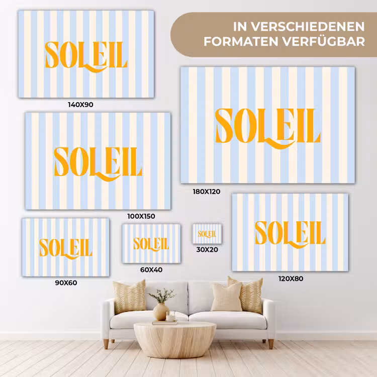 Oranje - Blauw - Strepen - Soleil canvas 2cm klein -Xsfeer8_DE